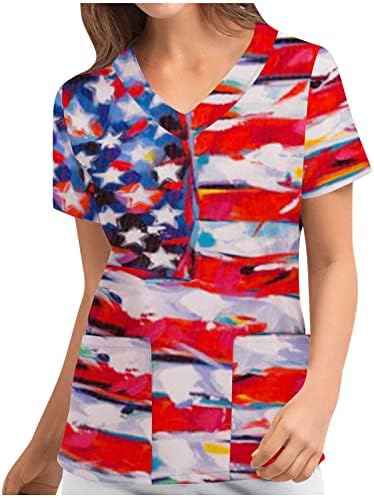 Juniors Bloups USA Flag Star Print Bloups