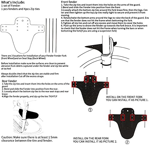 Dogagroom Mountian Bike Fender 2 PCs, Fender de bicicleta dianteiro e traseiro, guarda -lamas de bicicleta de montanha,