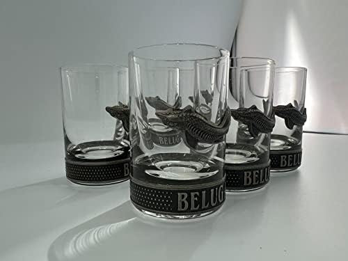 Beluga Beluga Vodka Wodka Shot Glasses Conjunto de 6 óculos de bar exclusivos