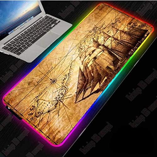 Mouse almofadas mapa de navio gaming rgb mouse pad gamer computador mousepad rgb backlit mause bloco grande mousepad xxl para teclado de mesa LED 800x300x4mm