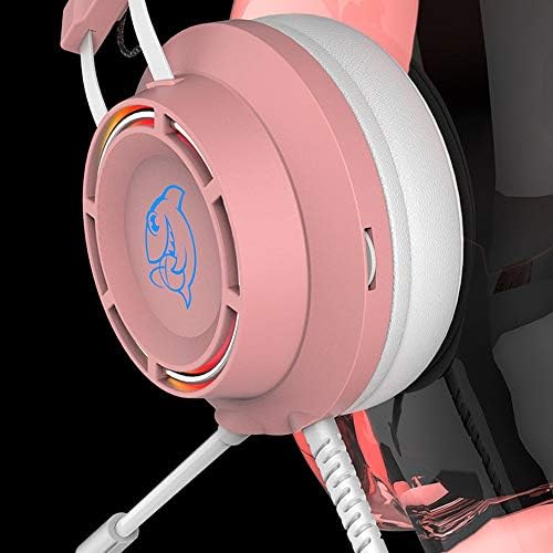 Raxinbang Headset USB Wired 7.1 fone de jogo de som surround, Super Bass com fone de ouvido LED LED de microfone,