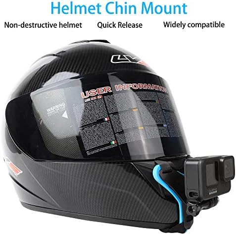 Montagem de queixo do capacete de motocicletas para a GoPro Hero 10/9/8/7 // 6/5 preto, insta360 um RS/R, DJI OSMO Action 2, Akaso e mais acessórios de câmera esportiva