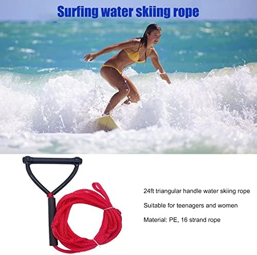 N/A Cordão de segurança de corda de esqui aquático de 24 pés Linha de reboque de trela com punho da alça para o