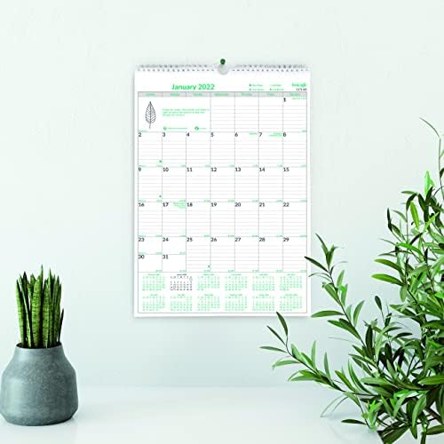 Brownline 2022 Ecologix Monthly Wall Calendar, 12 meses, janeiro a dezembro, encadernação dupla, 12 x 17, reciclada