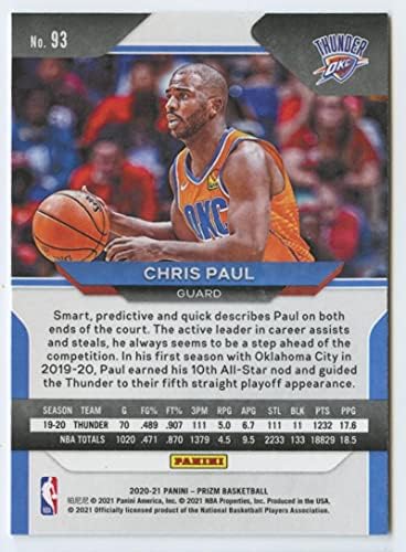 2020-21 Panini Prizm #93 Chris Paul Oklahoma City Thunder NBA Basketball Trading Card