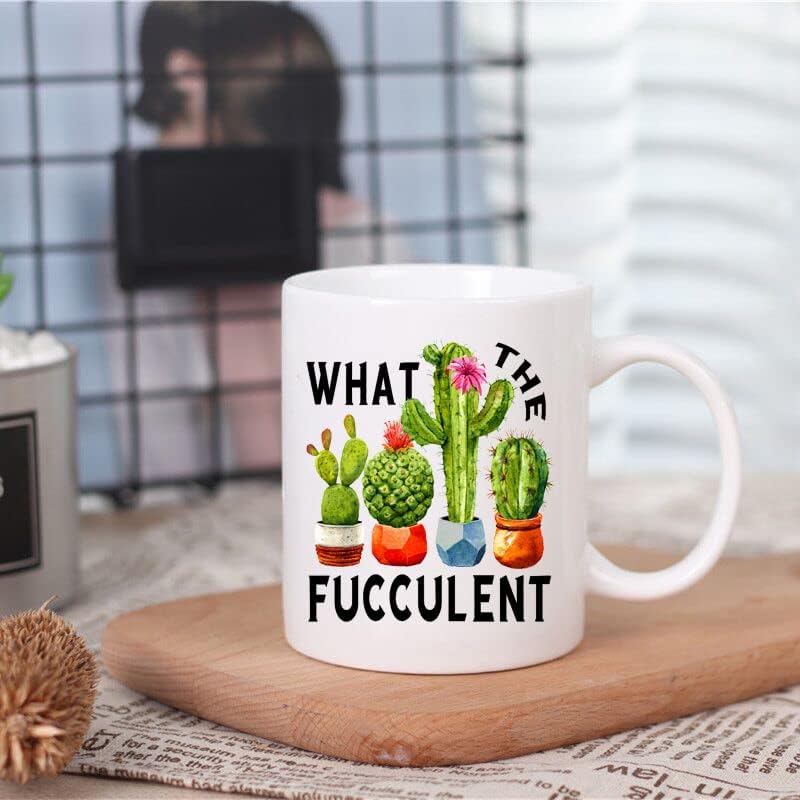 Caneca de café com amante de plantas XMPLS, que presente de jardinagem de plantas suculentas de cacto fuculento, caneca