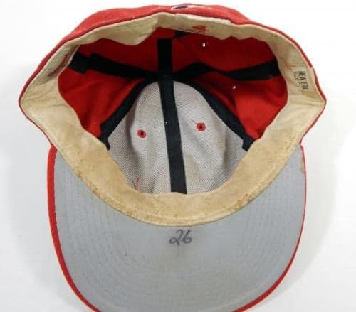 1990-94 St. Louis Cardinals Omar Olivares 26 Game usou Red Hat 7.5 DP22621 - Jogo usado MLB Hats