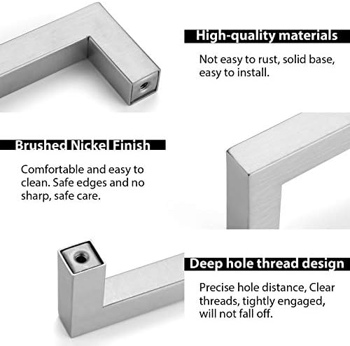 Goldenwarm de 25 pacote de níquel escovado puxadores de gabinete de 5 polegadas - LSJ12BSS128 A gaveta de níquel escovada puxa o armário