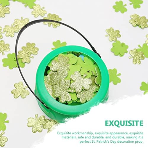 Sewroro decoração de casa 2pcs Patricks Green Candy Bucket Green Capaceleiro Green Trenaun com Handle Green Candy Kettles Novelty Cauldron Parties Supplies Decoration Decorationas Para Salas de Casa