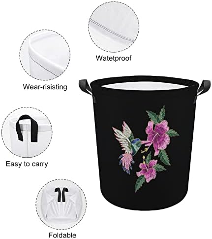 Hummingbird Hibiscus lavanderia cesta de armazenamento dobrável Bin cestas de roupas de bolsa para dormitório doméstico
