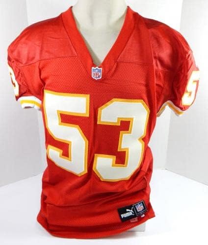 1999 Kansas City Chiefs Eugene Chung 53 Game usado camisa vermelha 48 dp32132 - Jerseys de jogo NFL não assinado usada