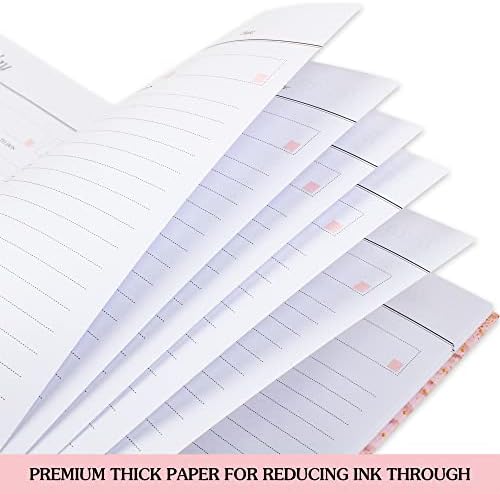 Para fazer o caderno da lista ， Planejador diário sem data com horário horário, a Spiral A5 diariamente para fazer o planejador com 50 lençóis rasgos organizam sua tarefa e melhoram a produtividade, rosa