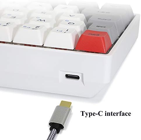 Yunzii SK71 71 Keys Hot Swappable Wired Keyboard com retroiluminação RGB, interruptor óptico, PBT KeyCap, NKRO, cabo