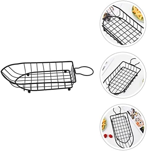 Zerodeko Boat Wire Basket com porta -copo Aço inoxidável Frency Fry Fry Serving Basket Snack Apertizer Bandey para