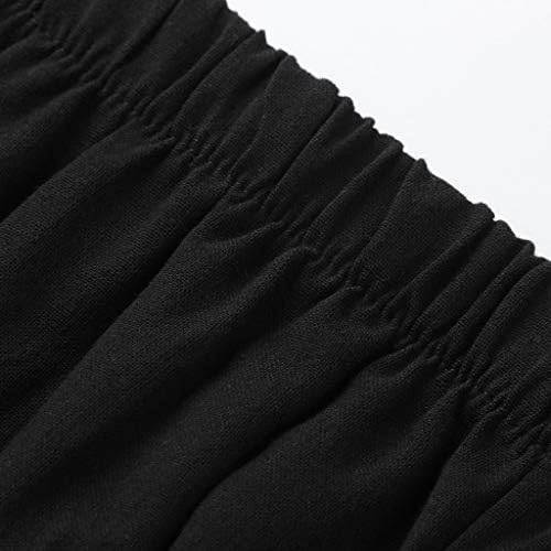 calça de linho larga de linho largura da colheita e elástico CeangrTro para mulheres calças Capri Palazzo de verão PLUSS