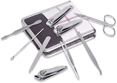 Neyens 9pcs tamanho portátil Viagem Kit de clipper de unhas de aço inoxidável Cuidado