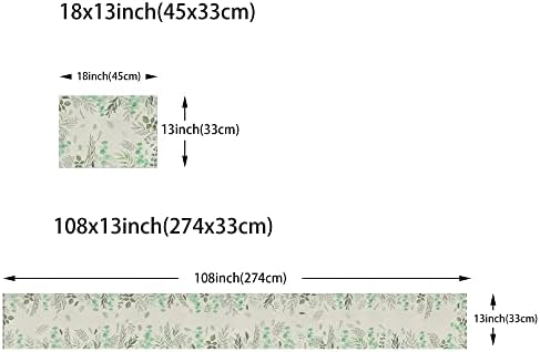 Llsty aquarela Cactus Table Runner e Placemats Conjunto de 6 cactos de linho de cactos de verão coloque tapetes de pano conjuntos de tapete de jantar de tapetes de mesa verde sazonal com corredores de mesa laváveis ​​70 polegadas de comprimento