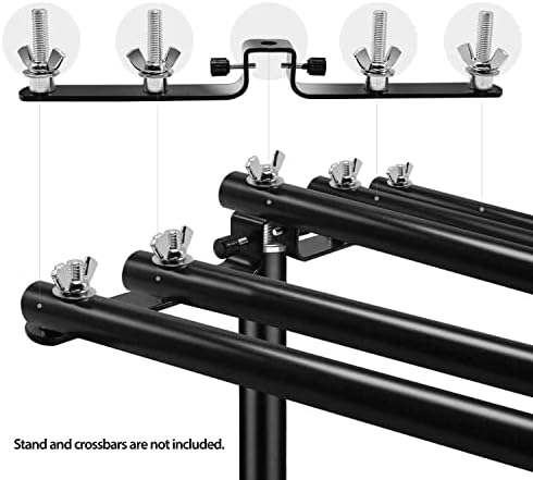 Conjunto de 2 peças LIMOSTUDIO, 5 Montagem da barra transversal, Photo Studio Cenário de cenário Suporte Hardware de montagem da barra transversal Quintuple, ampla compatibilidade, AGG3350