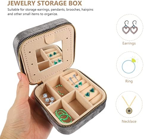 Caixa de jóias de jóias de viagens de zerodeko com espelho de jóias pequenas caixa de jóias de jóias de jóias caixa de breol da