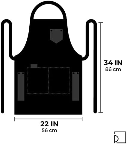 Pesani Jenim Apron com bolsos - Avental de chef para cozinha, churrasco, grelha - avental para barbeiro, cabeleireiro, artesãos, barista,