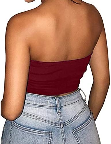 Strapless 2023 Roupas Sexy Modest Crop Crop Tube Bandeau Lounge Top Bustier Tee para Womens Camisole Summer Fall Girls Si Si
