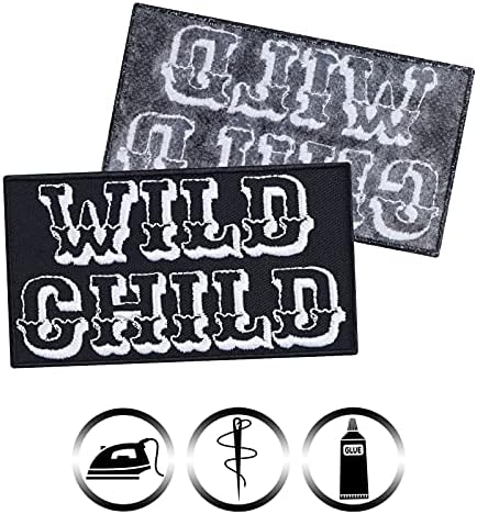 Criança selvagem - ferro bordado em remendos para roqueiros, fãs de rock, motociclistas | Costura engraçada ou ferro