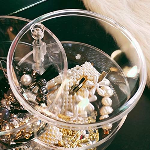 caixa de jóias de rotação transparente de plástico CFSLP, suporte de prateleira de breol de jóias para gancho de cabelo