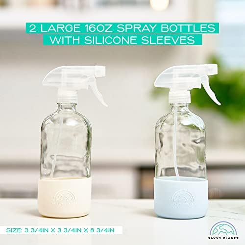 Planeta experiente vazio garrafas de spray de vidro transparente com proteção de manga de silicone - recipientes recarregáveis