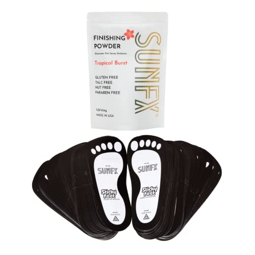 SUNFX Post Spray Ten Tenfining Powder e Sunfx Protetores de pés descartáveis ​​com bastões