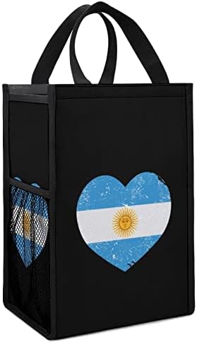 Argentina Retro Heart Flag Saco de lancheira estampada de lanchone