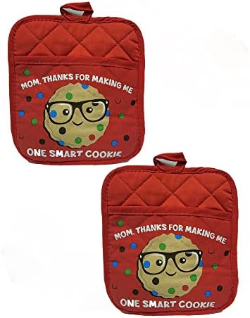 Portadores de panela “One Smart Cookie” para cozinha- ​​conjunto de almofadas quentes- resistente ao calor para churrasco/cozinhar/assar/grelhar/microondas