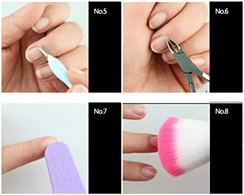 Buffer Steel Pusher Dead Skin Fork Nutrition Bright Unh Nail Art Manicure Kit adequado para uso profissional -