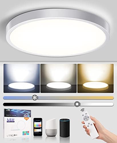 Luminária de teto inteligente LED de descarga LED compatível com Alexa Google Home for Bedroom Room Hallway Banheiro Cozinha Dimmível