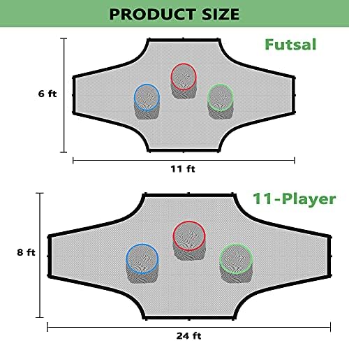 Prolee Soccer Goal Target Nets 24ft/12ft com 7 zonas de pontuação, assessor de treinamento de alvo de meta de futebol com alvos