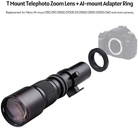 500mm f/8.0-32 Manual de lentes de super telefoto com várias revestidas com várias revestidas Zoom + T-MONT para o kit