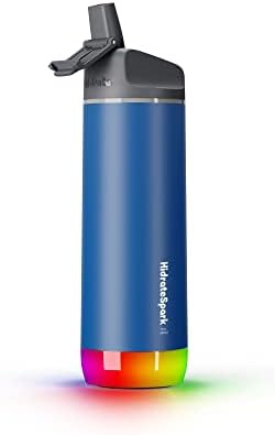 Hidrate Spark Pro Smart Water Bottle - rastreia a entrada de água e brilha para lembrá -lo de permanecer hidratado - tampa de palha,