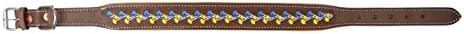Pequeno 13 ''- 17 '' Collar de cachorro floral bordado de couro acolchoado 60BT05