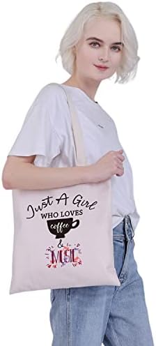 Apenas uma garota que adora café e presentes de toupeira de bolsa de café para amantes de café para seu amante de música Gift Musician Gift Reutiltable Bag