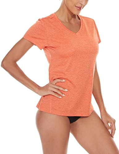 MagComsen 3 pacote de pacote de manga curta feminina Camiseta V A atlética rápida, camiseta atlética, executando camisetas de ioga de ioga