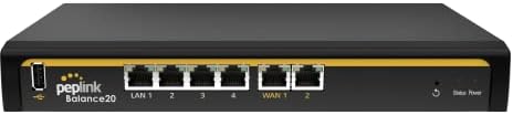 Equilíbrio Peplink 20 Router Dual-WAN, Black & Balance 20X | Taxa de transferência de 900mbps | Future Proper Proproférico