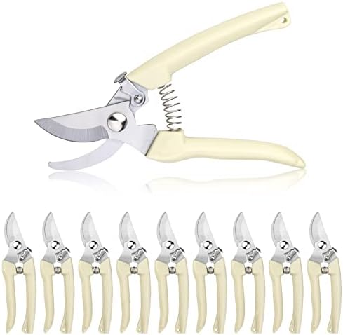 Shears de jardim de 10pcs, desvio de aço inoxidável leve, tesouras de poda de aço inoxidável, tesoura de jardim afiada para poda,