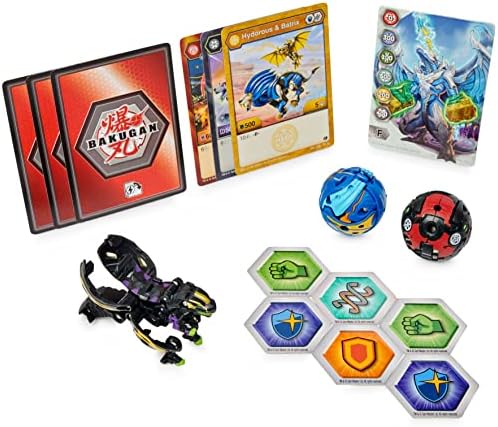 Bakugan Starter Pack 3-Pack, Fused Trox X Nobilious Ultra, Armado Aliança Colecionável Figuras de Ação