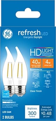 Iluminação GE Atualizar lâmpadas LED, 40 watts Eqv, luz do dia HD, lâmpadas decorativas, base média