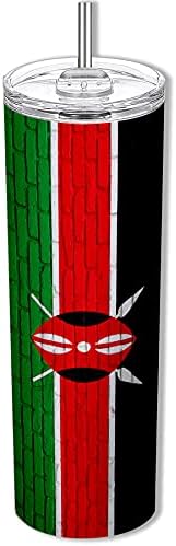 ExpressitBest 20oz Skinny Tumbler com bandeira do Quênia - Design de tijolos