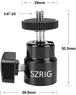Szrig 1/4 -20 Mini Ball Head para DSLR Camera Monitor Photo Studio Acessório