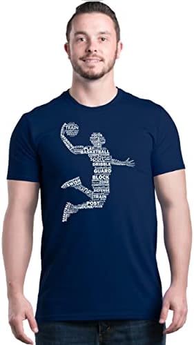 Shop4ever® Jogador de basquete Dunk silhuette Word Cloud T-Shirt
