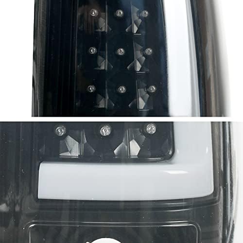 Conjunto da luz traseira do Acmex, compatível com 2003-2006 Silverado 1500 2500 3500, lâmpadas defumadas traseira de substituição par de passageiros e motorista do lado esquerdo com sinal de giro sequencial e lâmpadas de freio traseiro