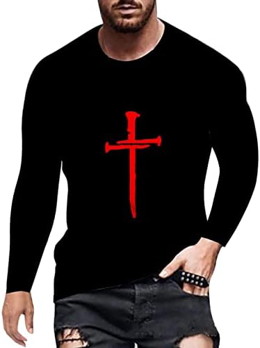 Camisetas de manga longa do soldado wocachi para homens, 2023 3d Street Faith Jesus Cross Print Workout Athletics Tops