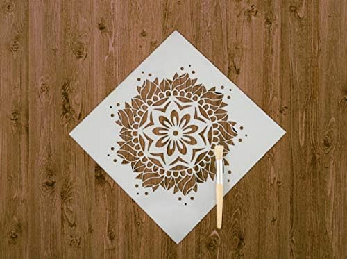 Conjunto de estênceis obuy mandala conjunto a laser pintura estêncil de malha de piso de telha de madeira estêncil de