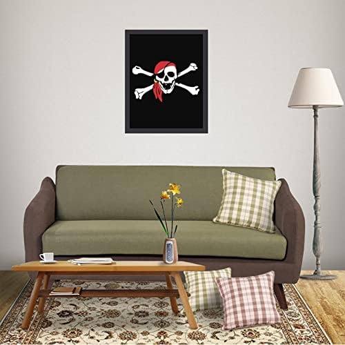 Skull and Crossbones Pirate Wooden Picture Frame Fotos de arte Picture Wall Display para casa Offce decorativo